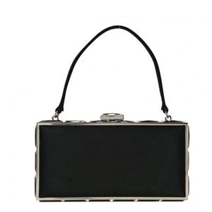 Judith Leiber Black Satin Clutch Purse -AUTHENTIC - NEW - NEVER USED